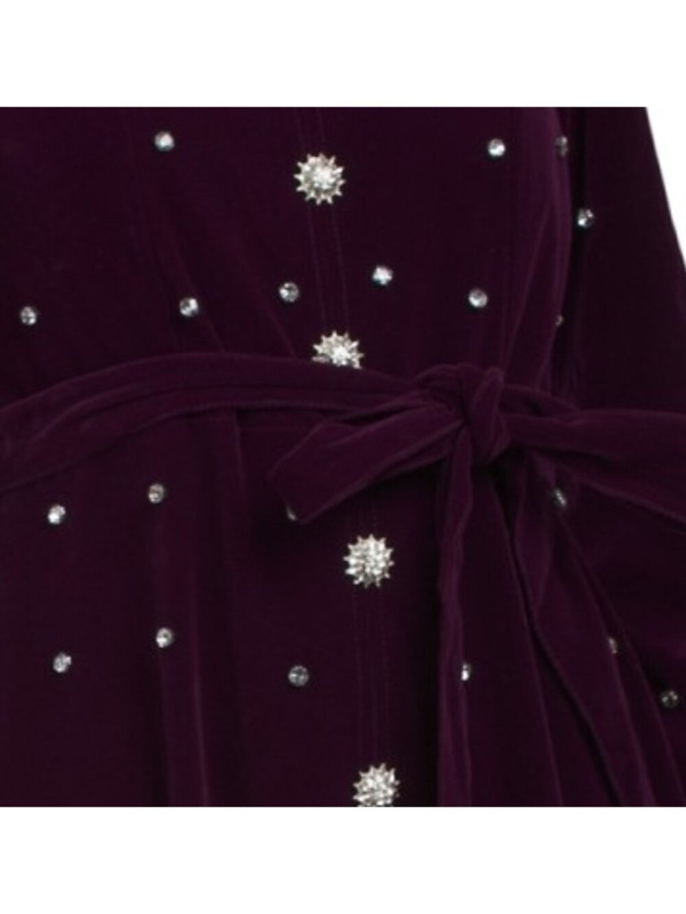 DALIA MACPHEE Long Sleeve Beaded Velvet Dress - Picture 4 of 4